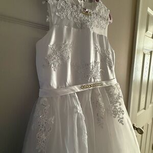 Elegant White Lace Kids Dress